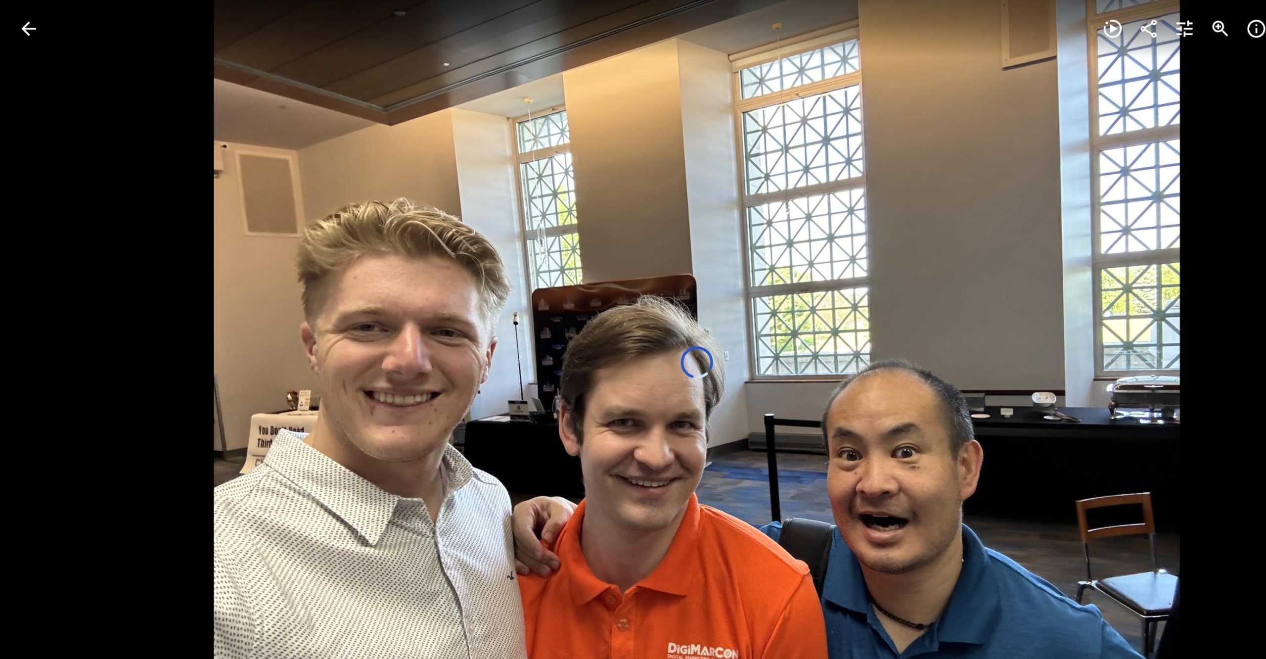 DigiMarCon speakers group selfie at the conference venue | DigiMarCon DigiMarCon speakers and Dennis Yu at the conference