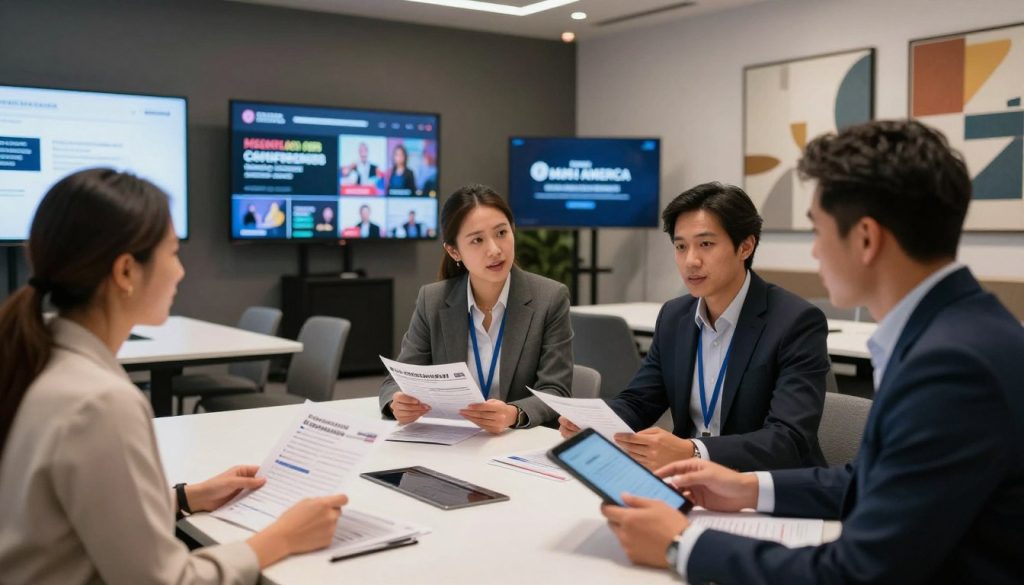 Marketing professionals compare conference options in North America