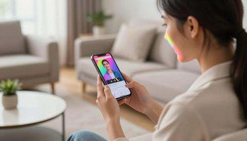 Shopper tapping a product link in a social video